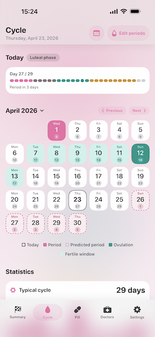 Monthly calendar view