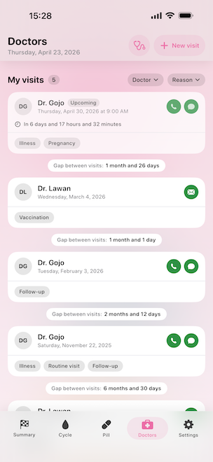 Settings and reminders